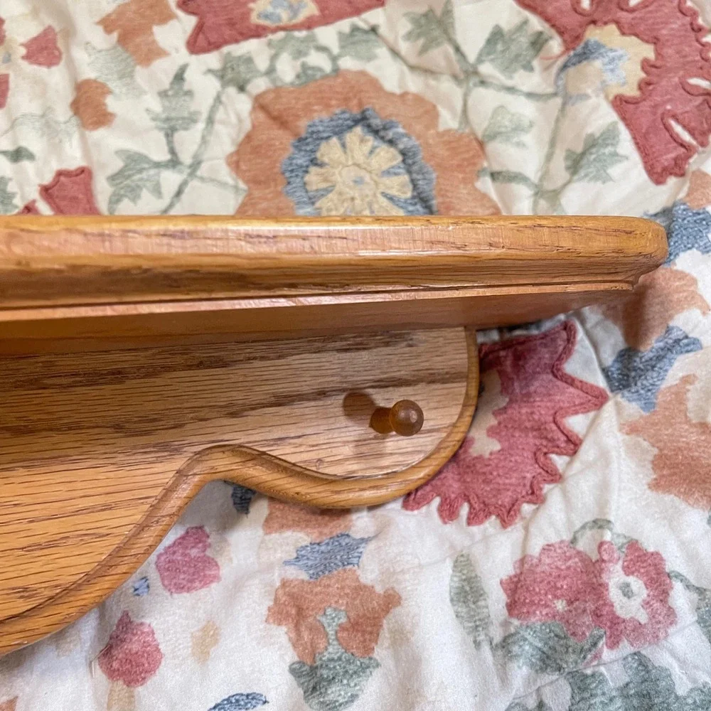 Vtg Wooden Wall Display Shelf Cottage Farmhouse Trinket 16